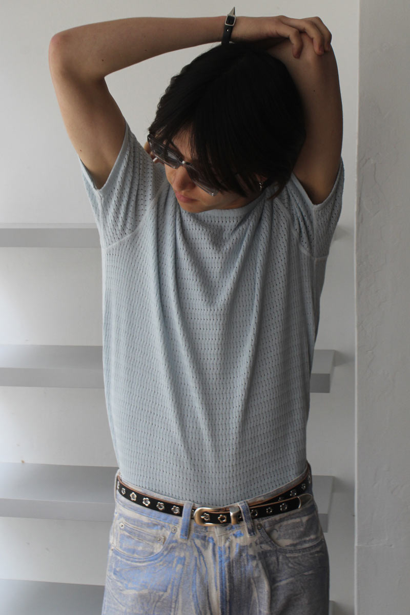 OUR LEGACY | TANKER T-SHIRT / SONIC BLUE SPORT CROCHET