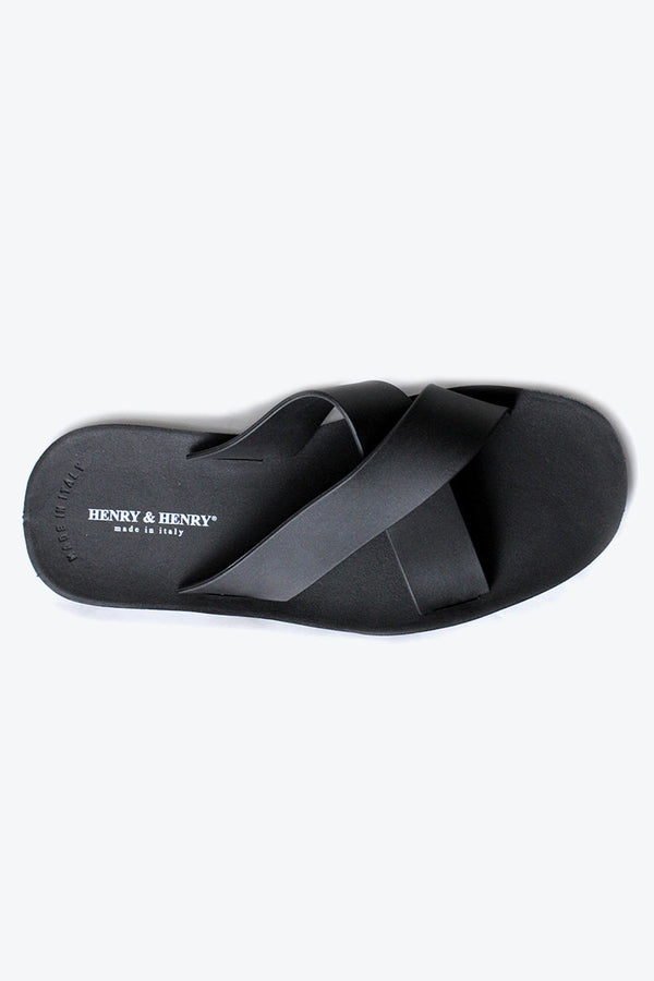 CROSS PVC SANDALS / BLACK