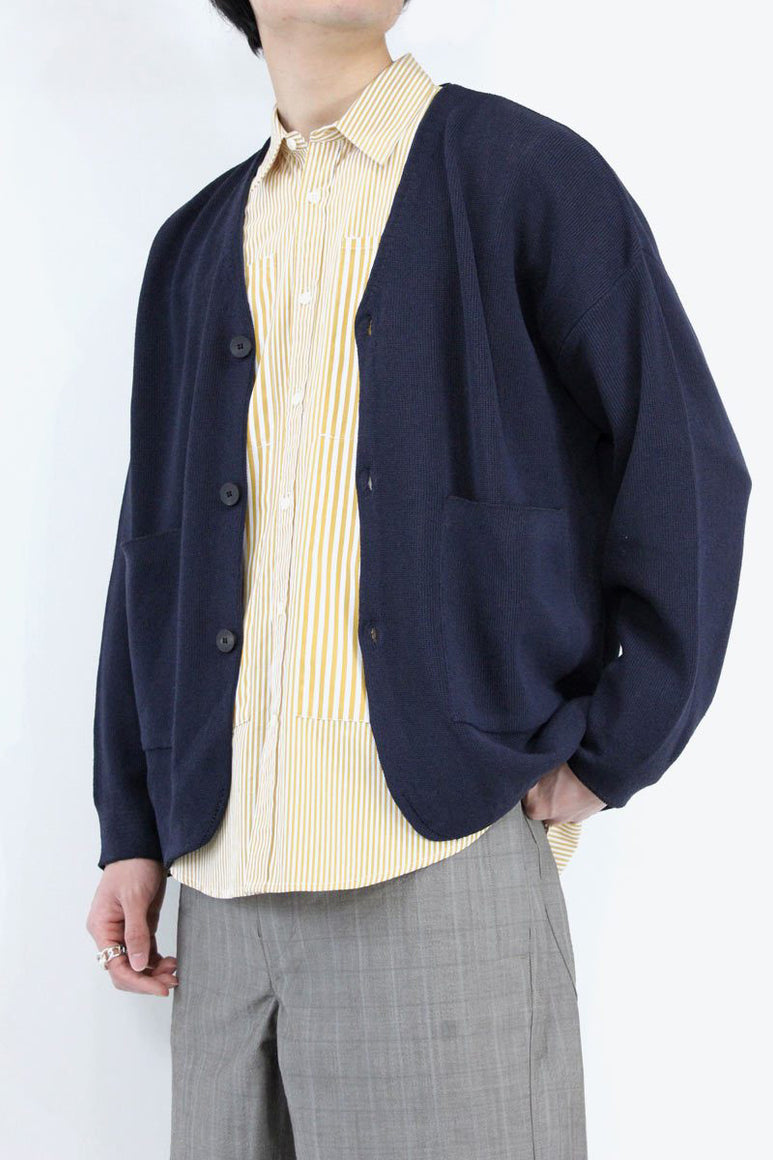 HANJI PAPER RELAXED CARDIGAN / NAVY [70%OFF]