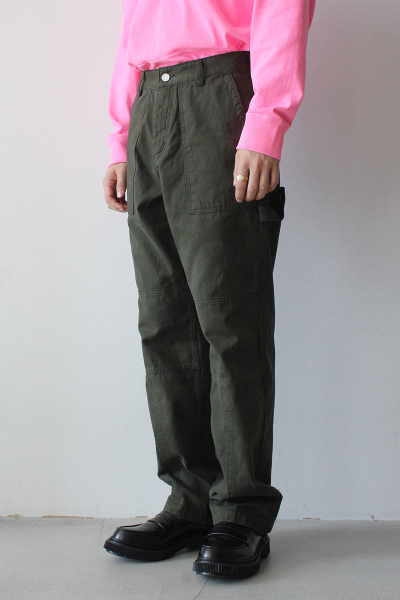 TROUSERS WORKWEAR STONE WASHED / DARK GREEN [60%OFF]