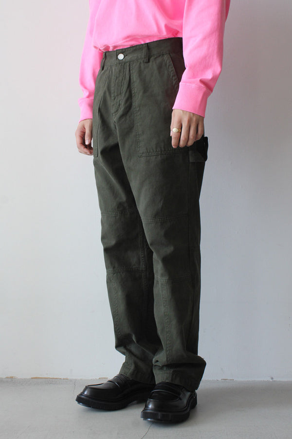 TROUSERS WORKWEAR STONE WASHED / DARK GREEN [60%OFF]