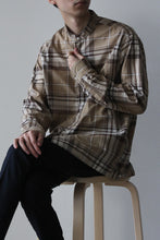 Load image into Gallery viewer, L/S MADRAS CHECK STAND COLLAR SHIRT / BEIGE BROWN [50%OFF]
