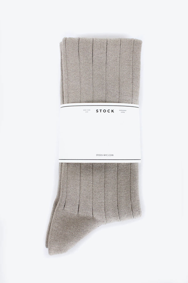 COMFORT COTTON RIB HI-SOCKS / SAND