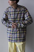 Load image into Gallery viewer, L/S MADRAS CHECK STAND COLLAR SHIRT / NAVY YELLOW [50%OFF]