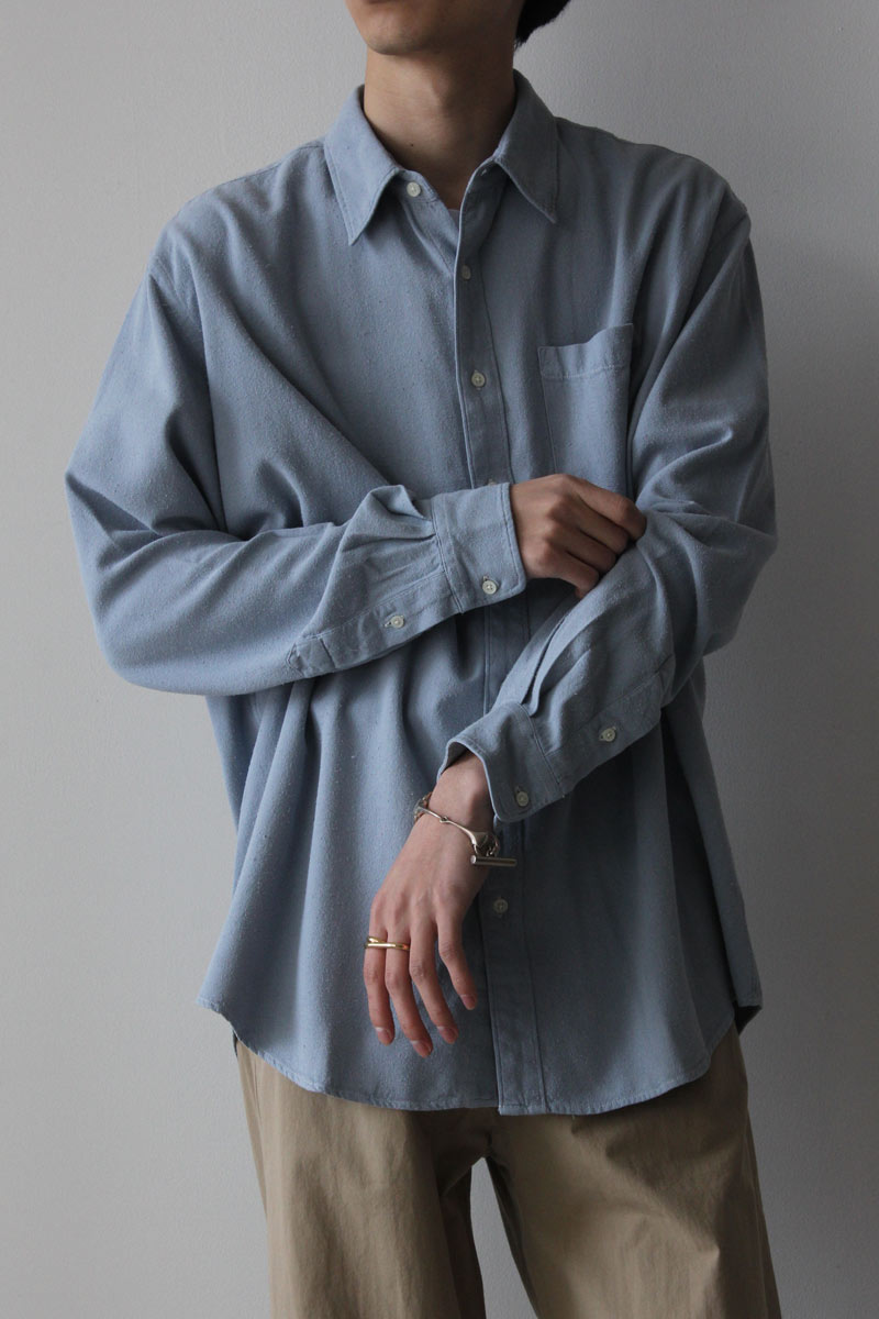 SCHNAYDERMAN'S | SHIRT NON-BINARY RAW SILK GD / DUSTY BLUE 生