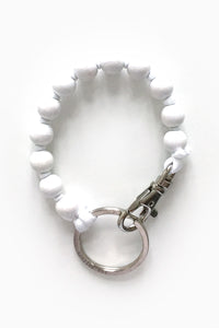 DICKE PERLEN SHORT KEYHOLDER / WHITE-WHITE