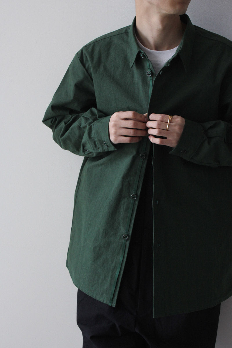 MAN-TLE | R12 SHIRT-1 / LEAF ワックスコットンシャンブレーシャツ