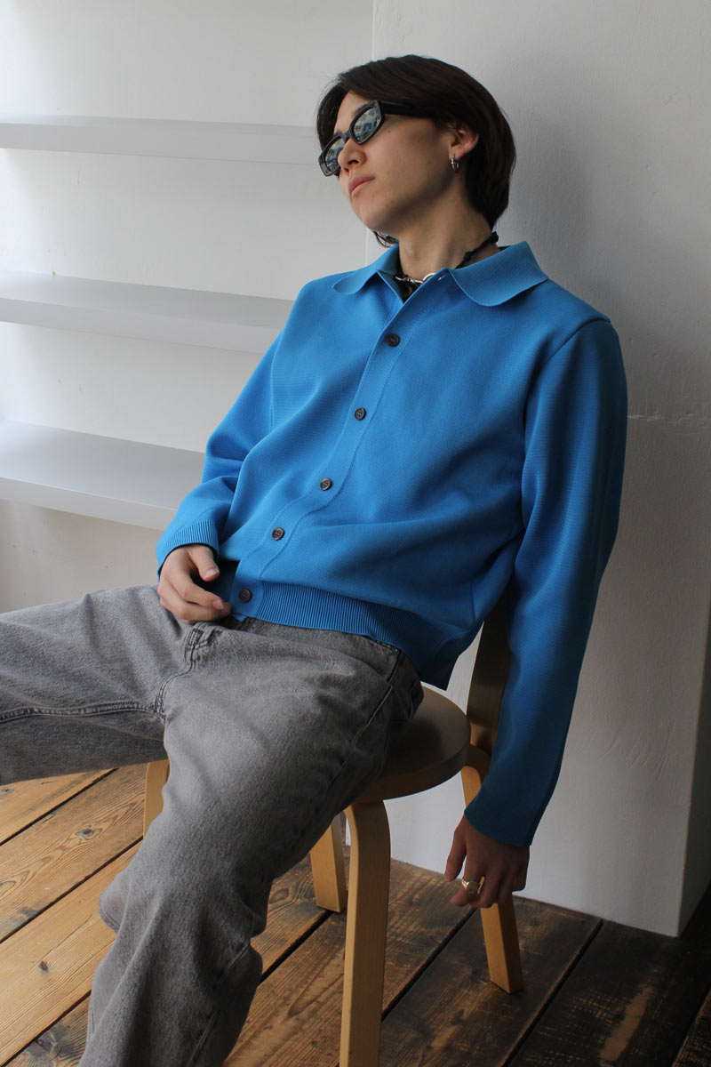 OUR LEGACY EVENING POLO PERFORMANCE BLUE - ポロシャツ