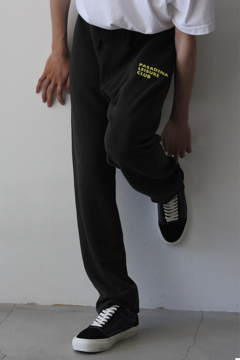 PASADENA LESURE CLUB | PUFF LOGO SWEATPANTS / FADED BLACK ロゴ