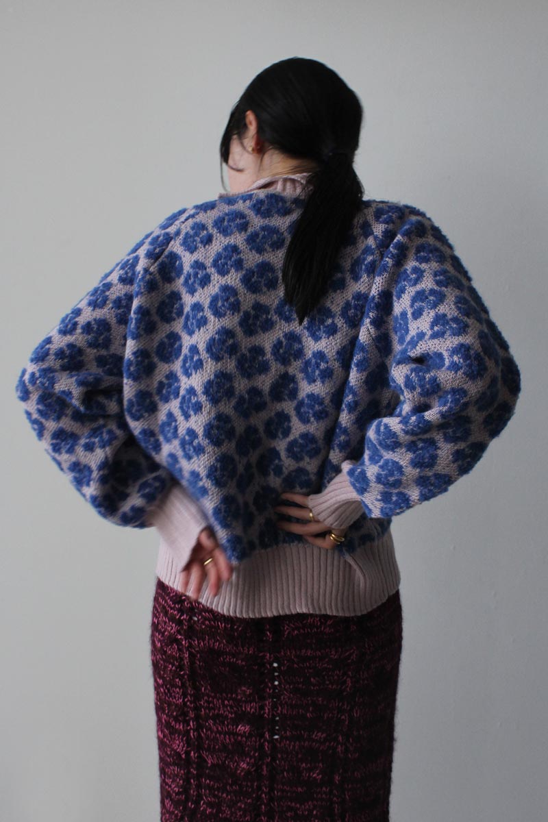 MOZH MOZH | GOLGOLI TURTLENECK / DUSTY PINK - BLUE ジャガード