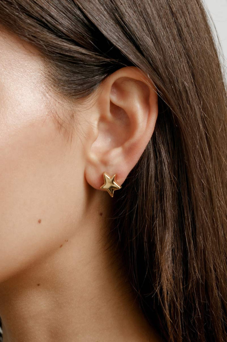 SMALL DIANA STUDS / 14K GOLD PLATED BRONZE