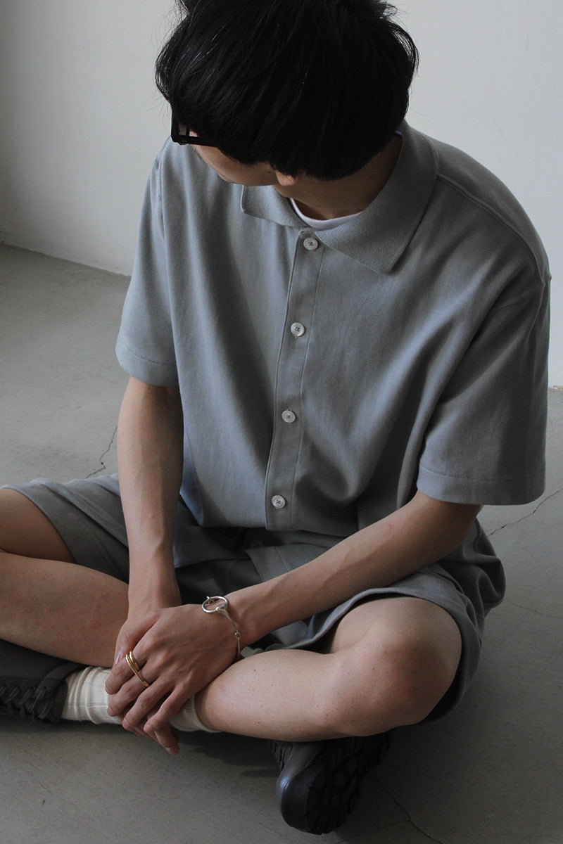 S/S PLACKET POLO / STEEL GREY