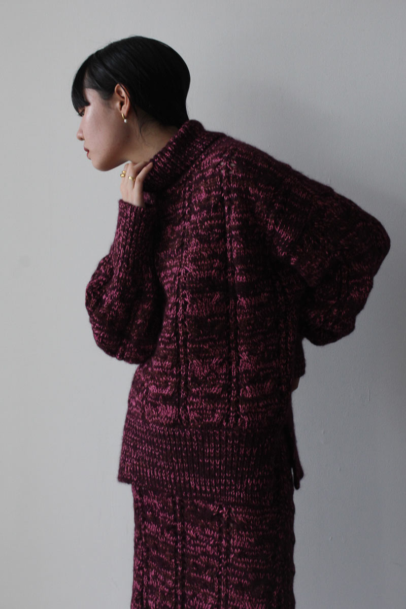 MOZH MOZH | SOLA TURTLENECK / BURGUNDY アルパカコットン