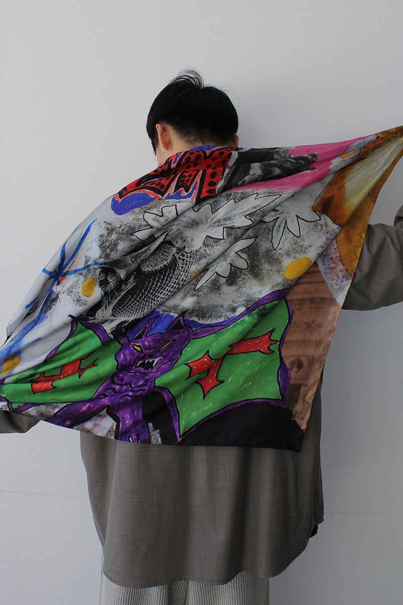 OUR LAGACY | SILK SCARF / SKELETORN PRINT 大判シルクスカーフ – STOCK