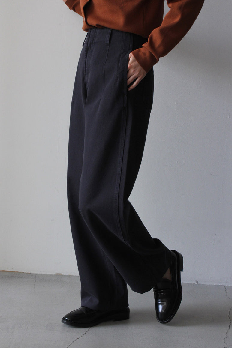 STITCH TROUSERS / WASHED BLACK [30%OFF]