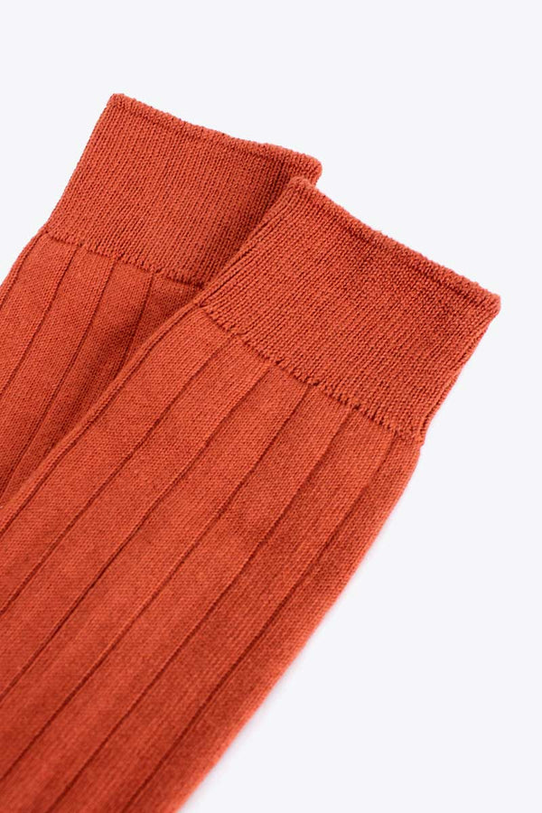 COMFORT COTTON RIB HI-SOCKS / BRICK