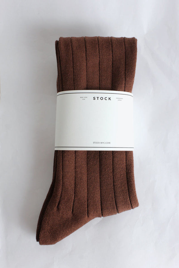 COMFORT COTTON RIB HI-SOCKS / COCOA