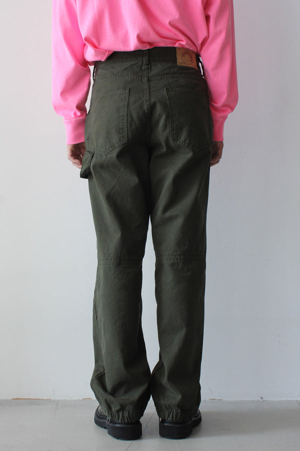 TROUSERS WORKWEAR STONE WASHED / DARK GREEN [60%OFF]