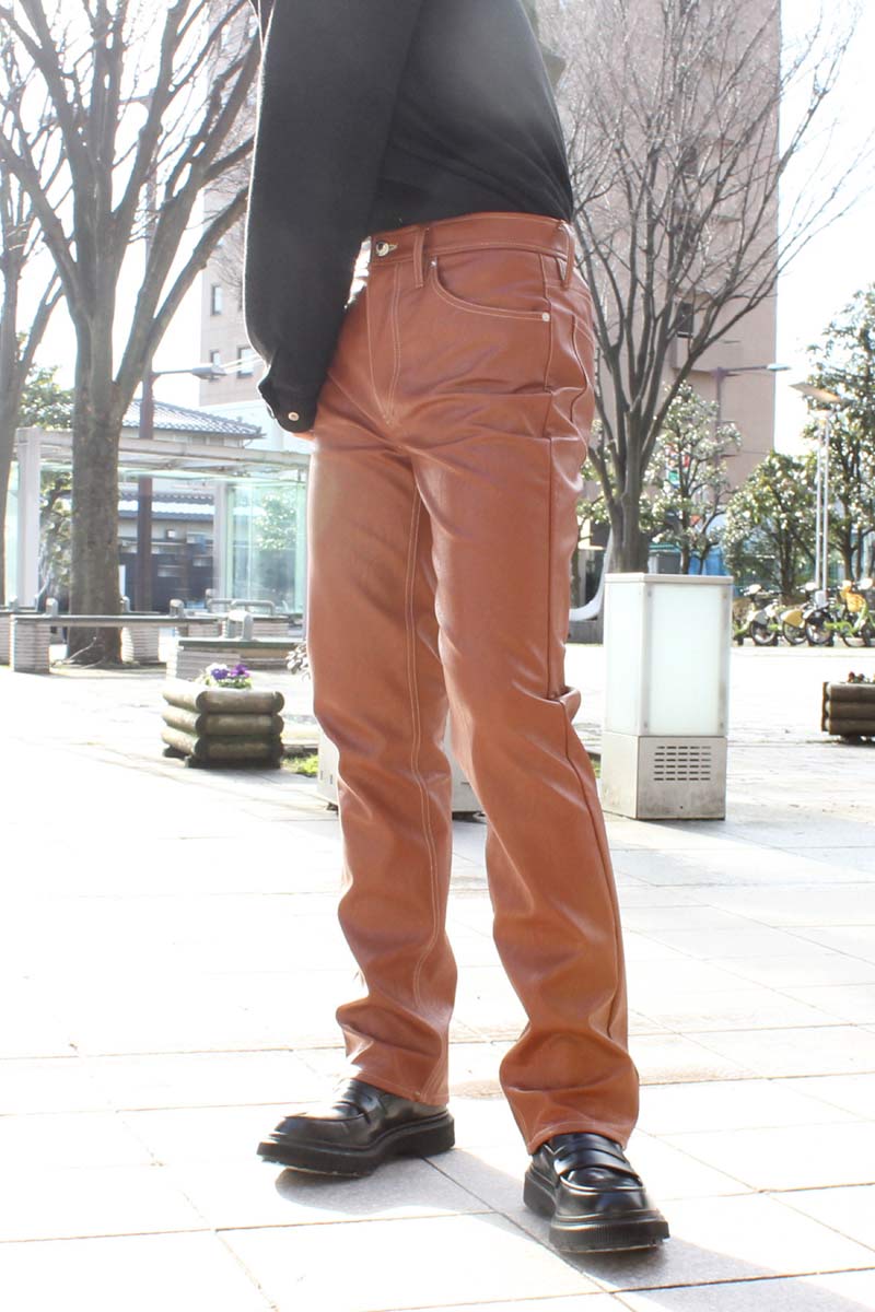 SEFR | LONDRÉ TROUSER / ORIOLES ビーガンレザーストレートパンツ – STOCK