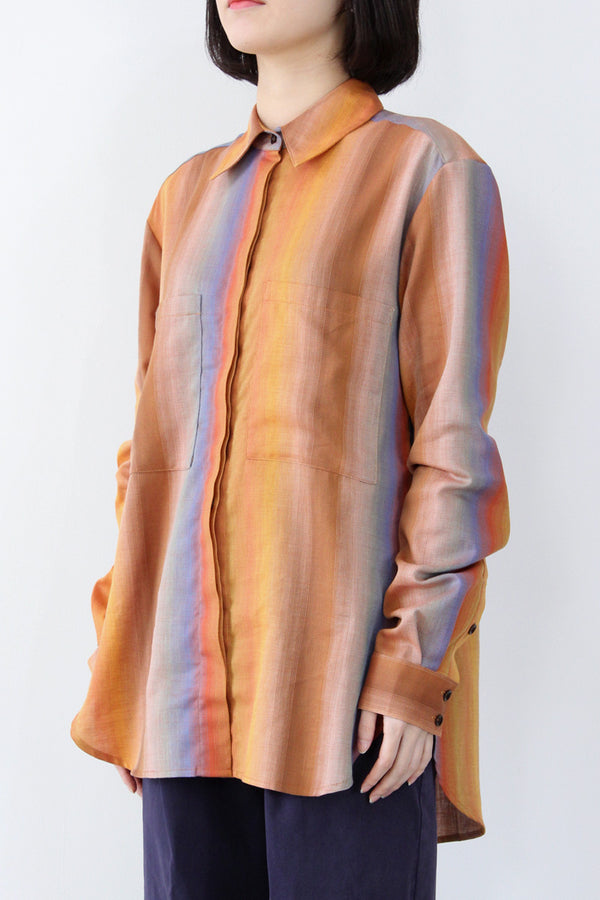 THAMES RAINBOW COTTON WOOL SHIRT / MULTI [30%OFF]