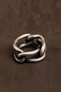 CURB LINKS RING /  STERLING SILVER