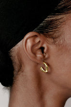 Load image into Gallery viewer, SMALL ABBIE HOOP EARRINGS / 14K GOLD PLATED