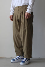 Load image into Gallery viewer, CREOLE COTTON WAFFLE MINI CHECK PEG TROUSER / BROWN [60%OFF]