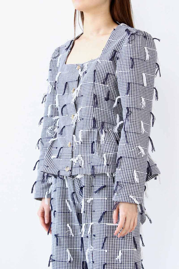 TEO TOP / IVORY NAVY FRINGE [90%OFF]