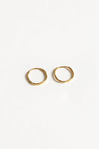 ORGANIC HOOP EARRINGS / 14K GOLD PLATED STERLING SILVER