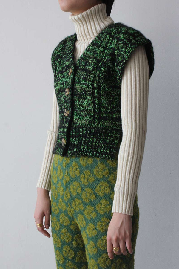 SOLA VEST / GREEN - BLACK [70%OFF]