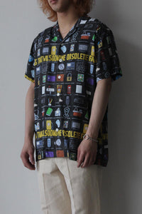NOTCH SS OBSOLETE SHIRT / BLACK AND MULTI [30%OFF]