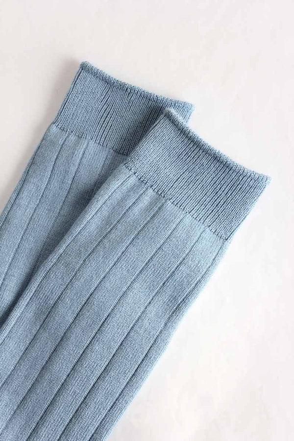 COMFORT COTTON RIB HI-SOCKS / DUSTY BLUE