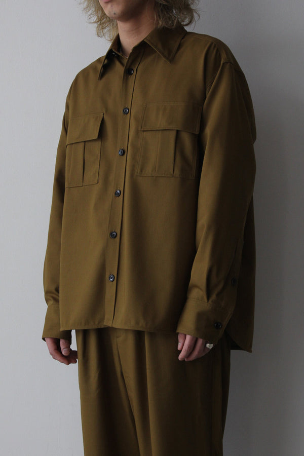 STOCK NEW CLASSIC SHIRT TROPICAL WOOL GABARDINE / PLANTATION
