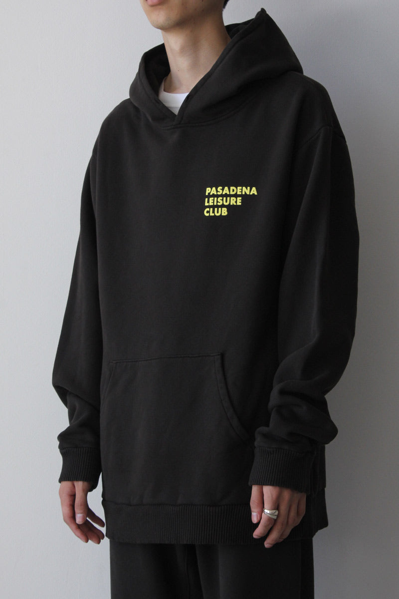 PASADENA LESURE CLUB | PUFF LOGO HOODIE / FADED BLACK ロゴ