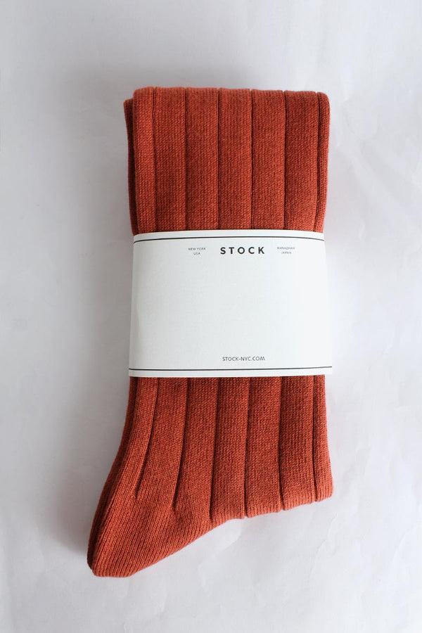 COMFORT COTTON RIB HI-SOCKS / BRICK