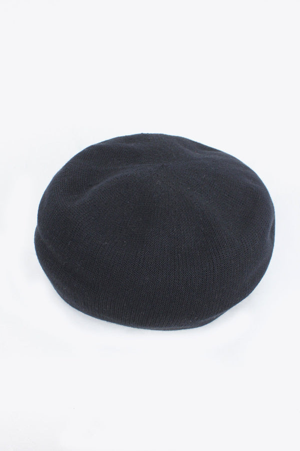CASHMERE&COTTON MESH BERET / BLACK