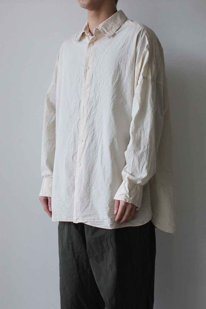 CASEY CASEY | LOUIS SHIRT - LIGHT PAPER / PORCELAIN リラックスコットンシャツ – STOCK