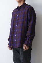 Load image into Gallery viewer, NON-BINARY LINEN SHIRT / PURPLE CHECK [30%OFF]