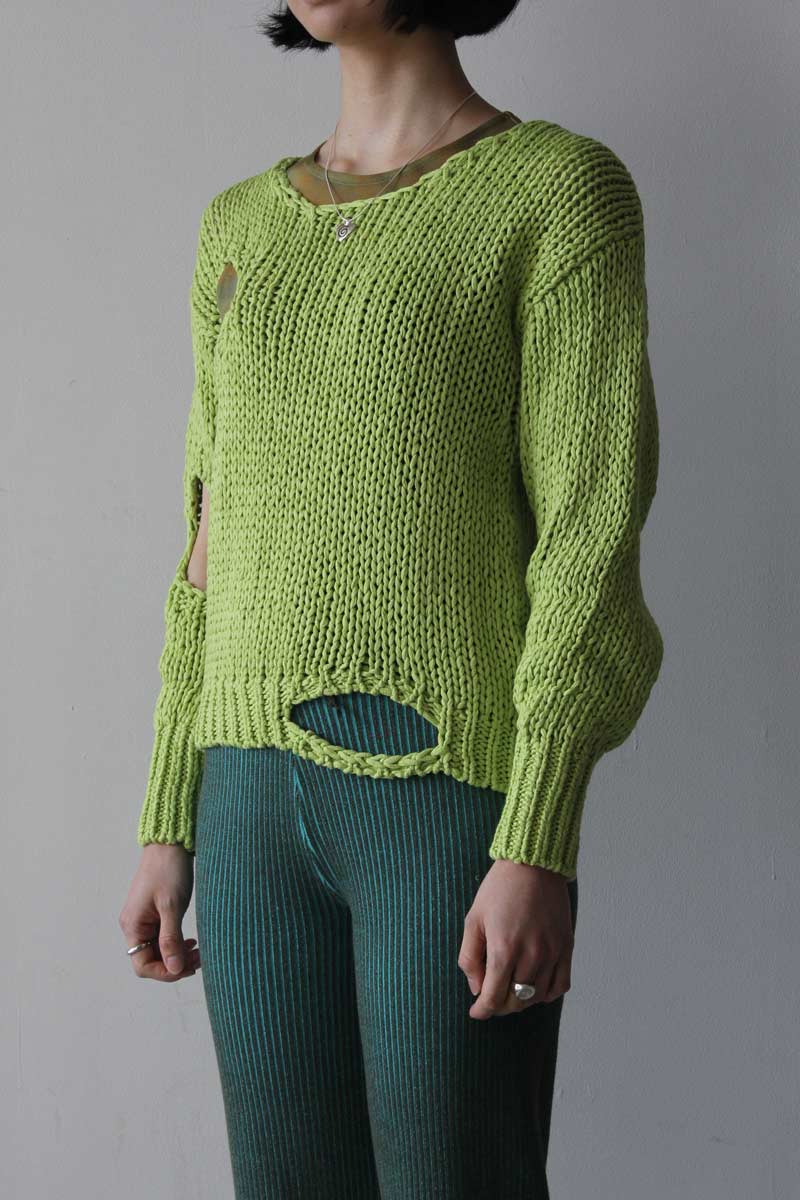 RENZO KNIT SWEATER / PASTEL LIME [40% OFF]