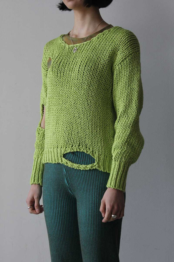 RENZO KNIT SWEATER / PASTEL LIME [40% OFF]