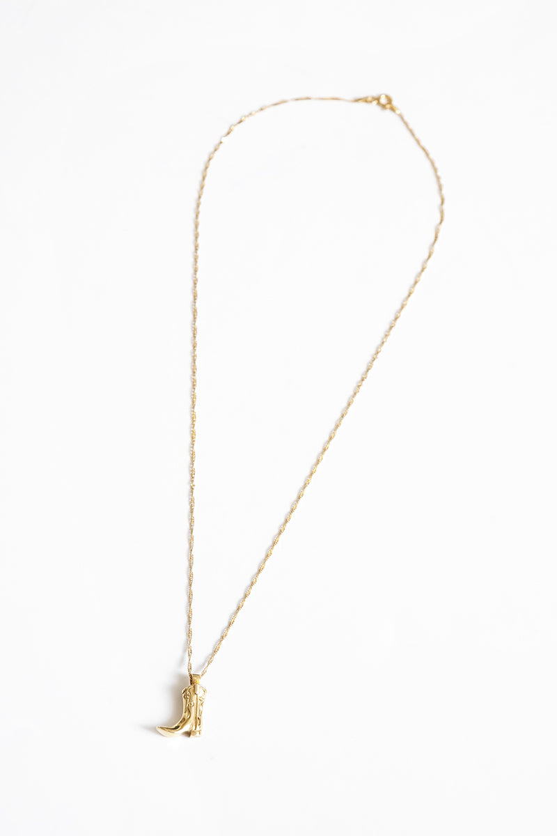 COWBOY BOOT NECKLACE / 14K GOLD PLATED BRONZE [30%OFF]