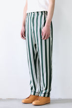 Load image into Gallery viewer, MARCEL PAJAMA PANT SILK TWILL STRIPE / GREEN NAVY CREAM