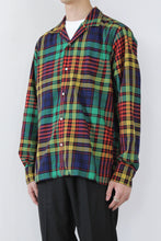 Load image into Gallery viewer, OPEN COLLAR CHECK L/S SHIRT / GREEN/MULTI  [STOCK EXCLUSIVE] [50%OFF]