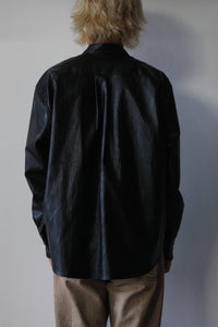 COCO 70S SHIRT / CAGEIAN BLACK FAKE LEATHER