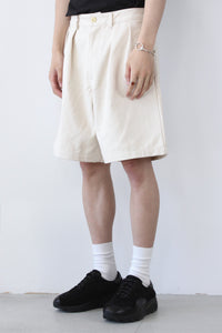 DOUBLE PLEAT SHORTS / NATURAL [70%OFF]