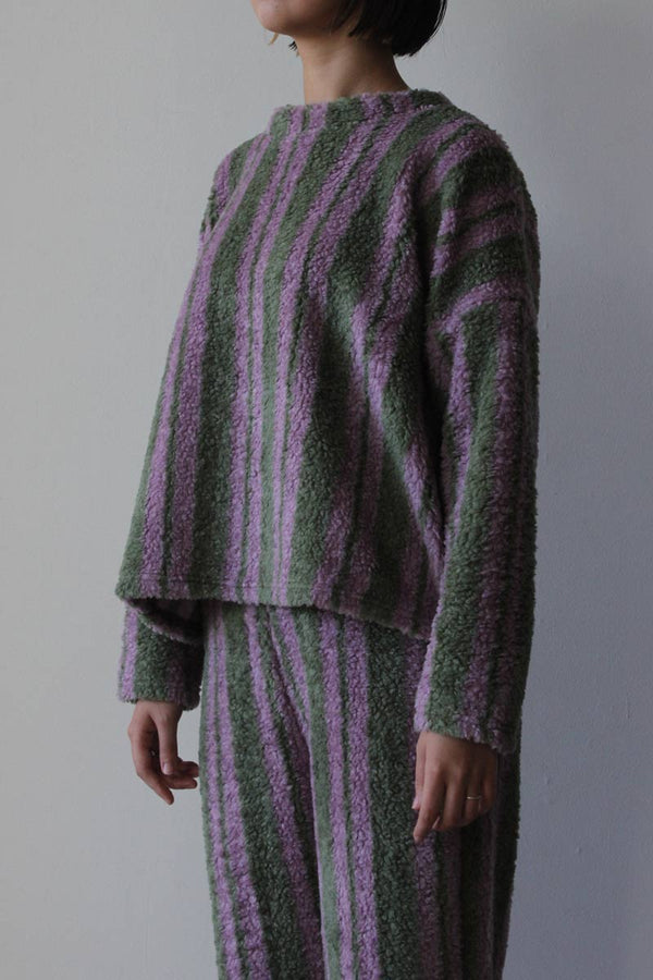 WALTER - FURRY STRIPED SWEATSHIRT / STRIPES [70%OFF]