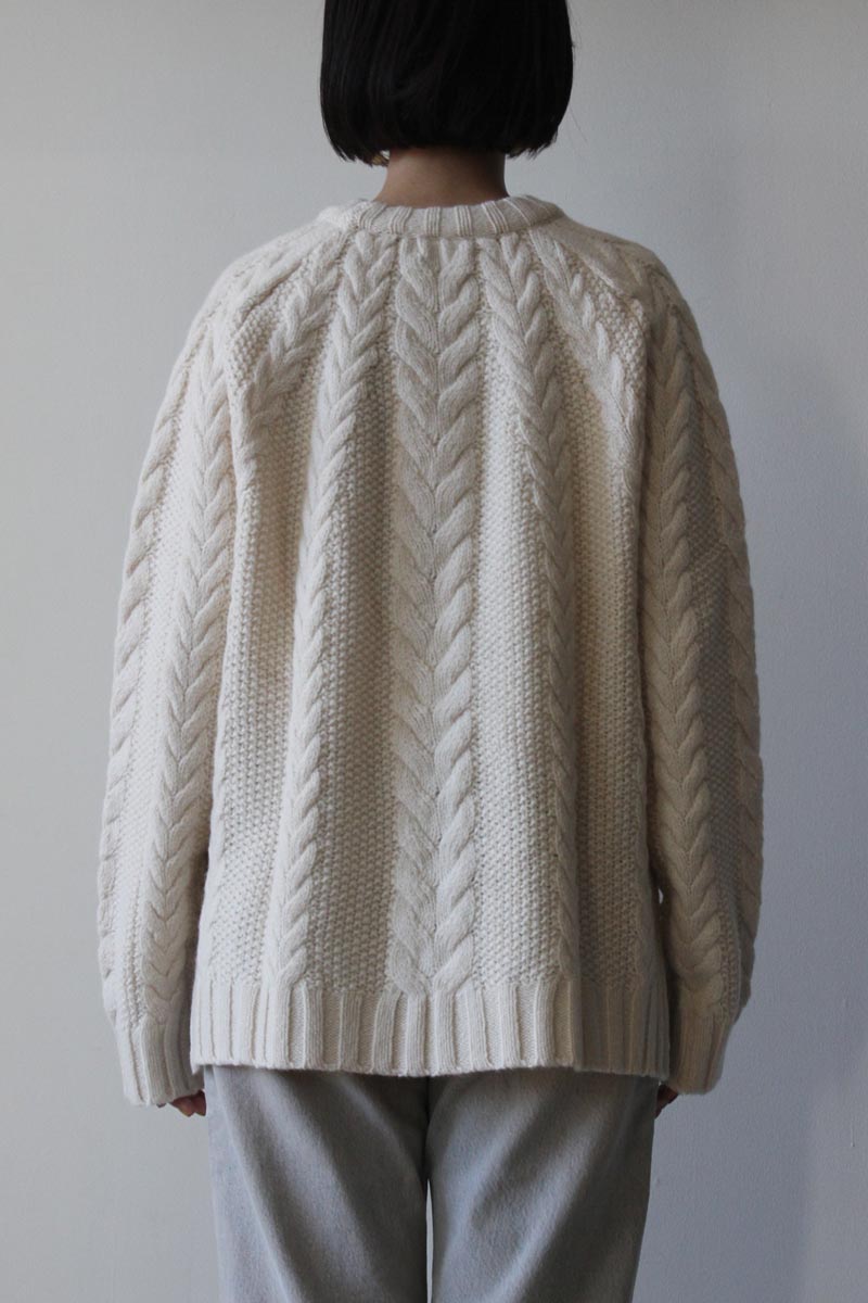 CABLE SWEATER / BONE WHITE WOOL [60%OFF]