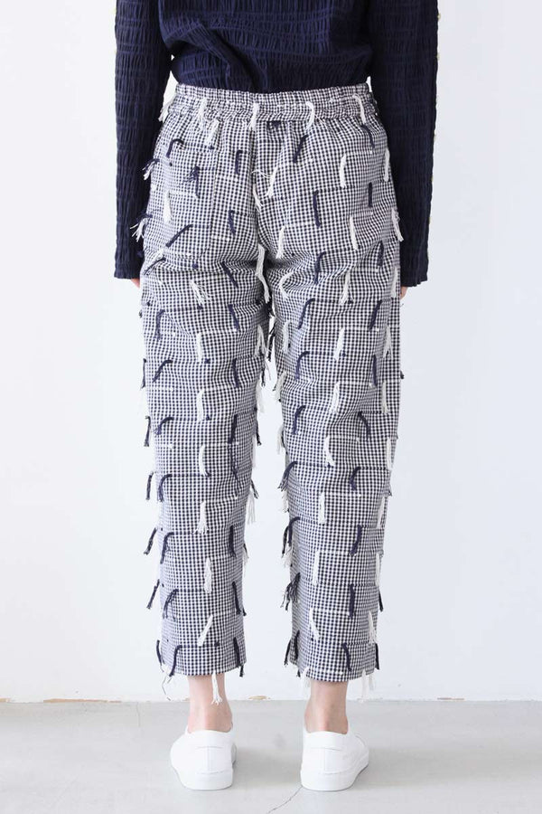 PATCH PANTS / IVORY NAVY FRINGE [90%OFF]
