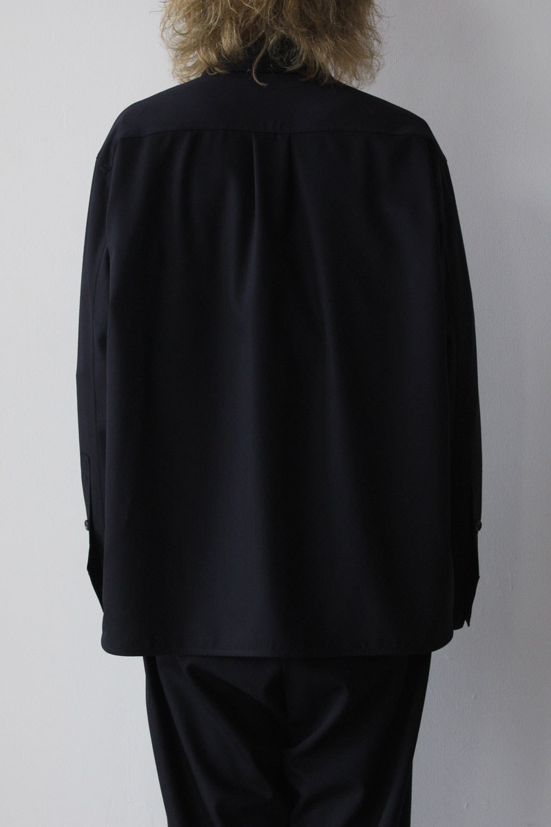 STOCK NEW CLASSIC SHIRT TROPICAL WOOL GABARDINE / DARK SAPPHIRE