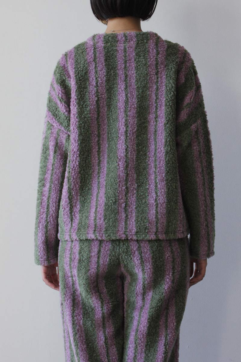 WALTER - FURRY STRIPED SWEATSHIRT / STRIPES [70%OFF]